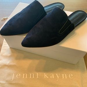 Brand new Jenni Kayne navy suede mules